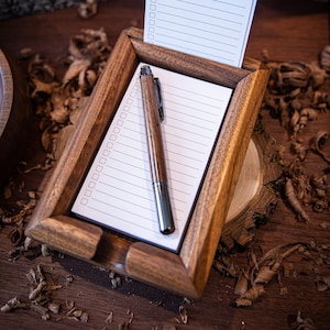 Handmade Analog Desktop Kit | Made From the Finest Walnut Hardwood | To-Do List System with Hand-turned Walnut Pen | Perfect Office Tool