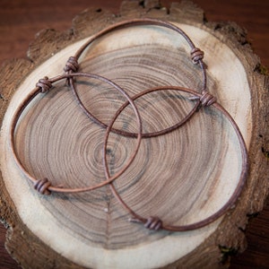 Leather Cord Bracelet - Men&#39;s Leather Bracelet - Surfer Bracelet - Bracelet for Him - Boho Bracelet - Adjustable Bracelet with Sliding Knots