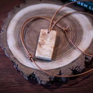 Highly Figured Burl Necklace Pendant - Exotic Wood Jewelry