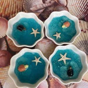 Ocean Ring Dish, Beach Ring Dish, Sea Turtle Ring Dish, Starfish Ring Dish,  Trinket Dish, Jewelry Tray, Ocean Resin Art, Mother's Day Gift,