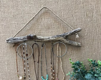 Driftwood 14" Jewelry Holder "nautical style" boho decor - Boutique Display - Jewelry Organizer Branch Coastal Decor Boho Decor