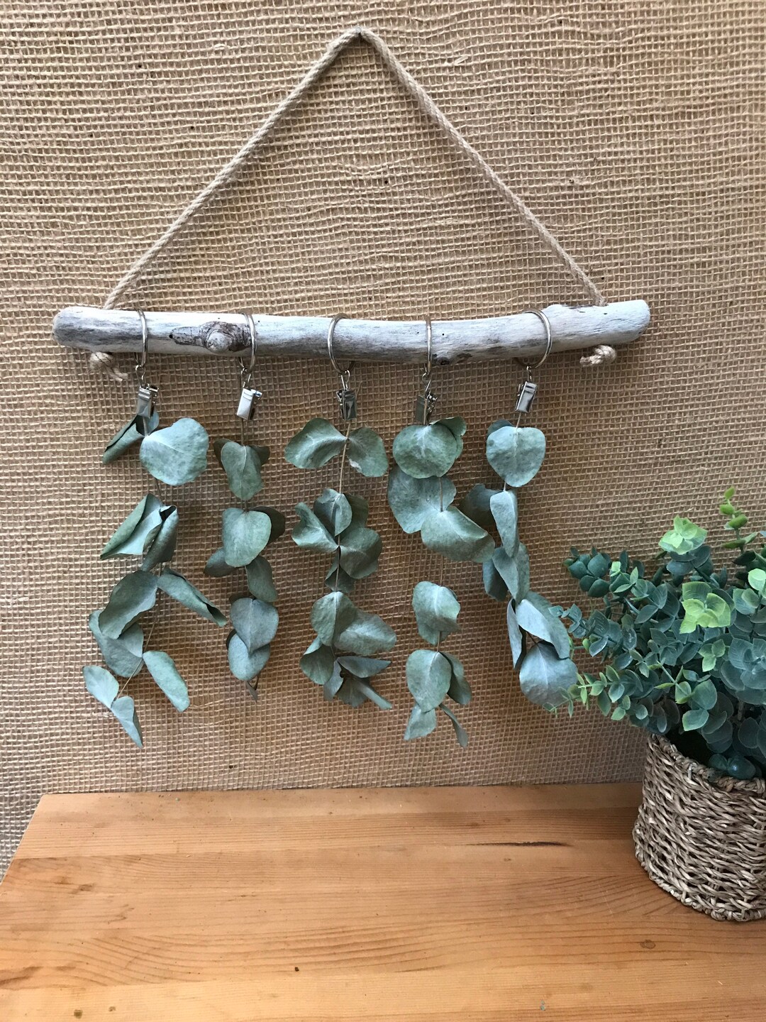 Driftwood Dried 14 Flower Hanging Rack Dry Herbs nautical Style Boho