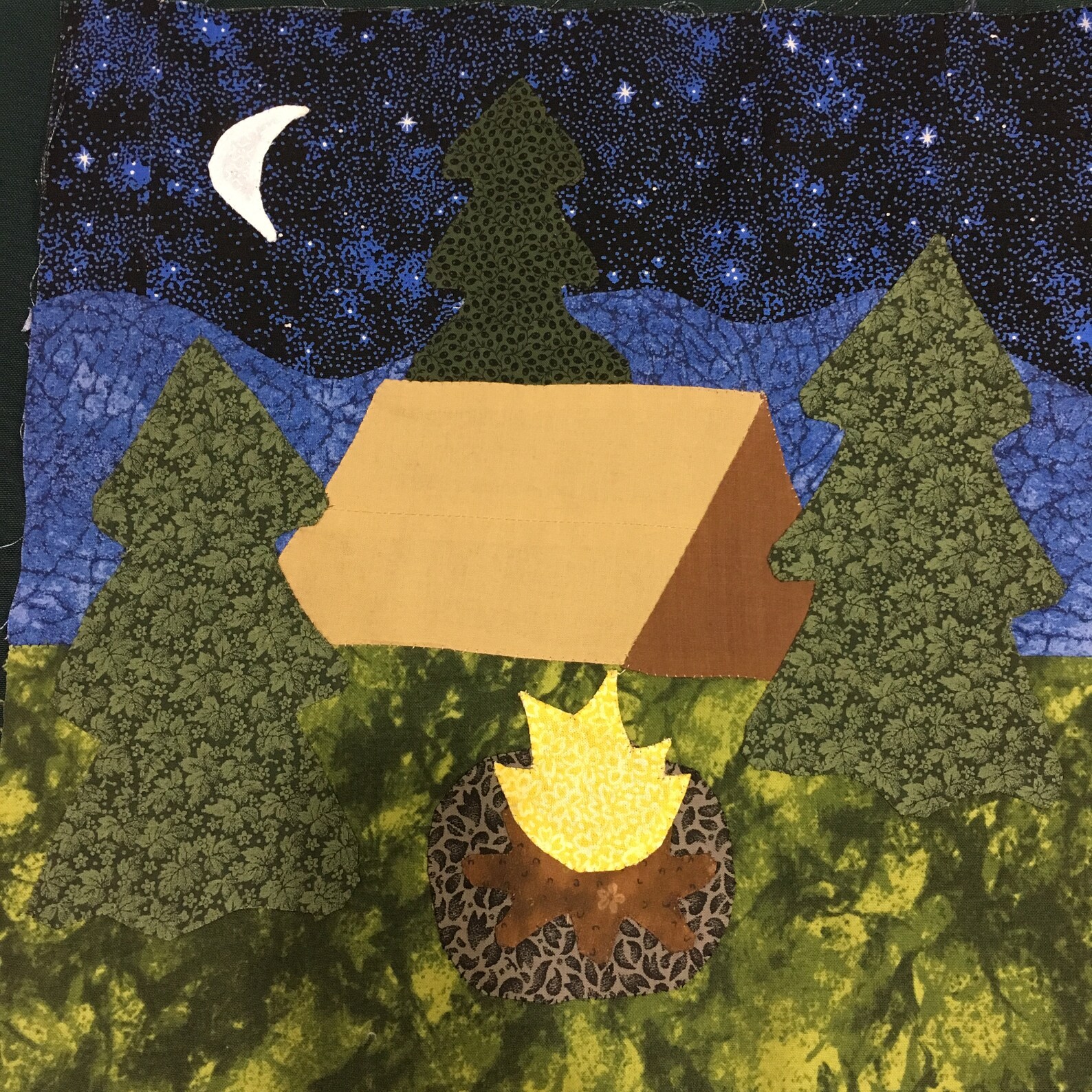 Pattern Applique Quilt Block Camping Etsy