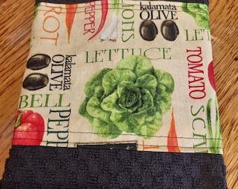 Dish Towels modified two dobby cotton absorbent vegetables on black