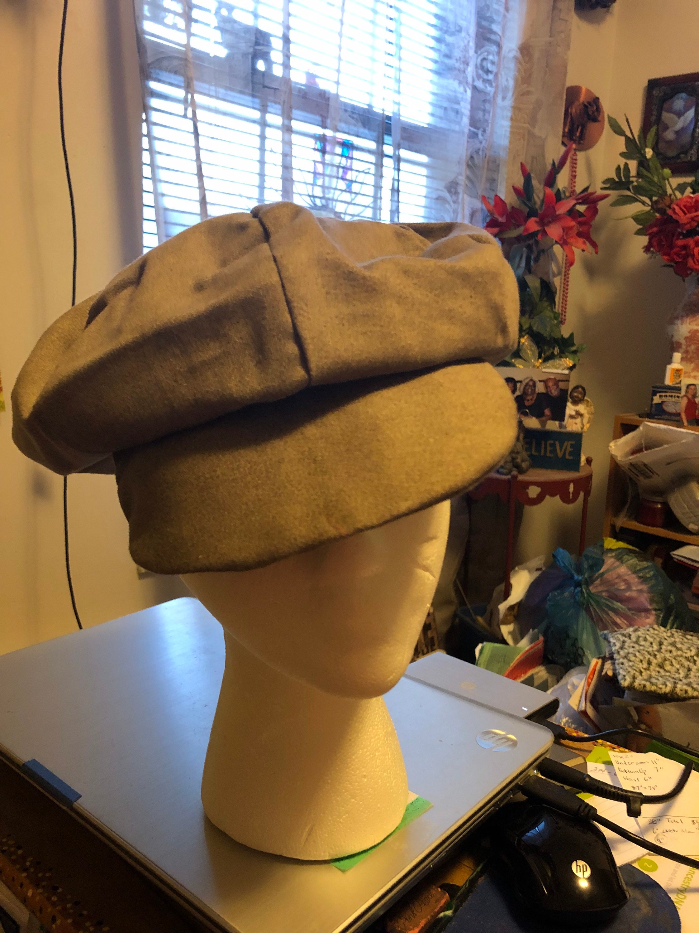 Tan newsboy hat Clearance