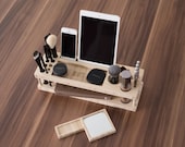 Taylor Beauty Station | Daily Make-up Organizer with Mirror - Gift for Her - Makeup Brush Eyeliner Pencil Blush iPad Holder - Fast Shipping