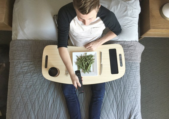 Slice Lapdesk Drink Holder For Your Arm Chair Sofa Bed Bamboo Laptop Macbook Mobile Lap Desk Gift For Him Her Fast Shipping