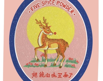 Blue five spice print
