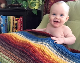 Sierra Madre Blanket Crochet Pattern, Beginner Tutorial, PDF Instant Download, Non-Profit Shop, Baby, Child, Wheelchair, Afghan Throw Sizes