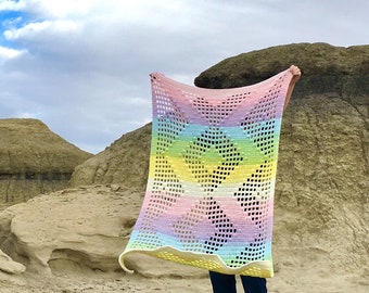 Valley of Dreams Crochet Pattern, Baby Blanket and Adult Throw sizes, Photo Tutorial, Nonprofit Shop