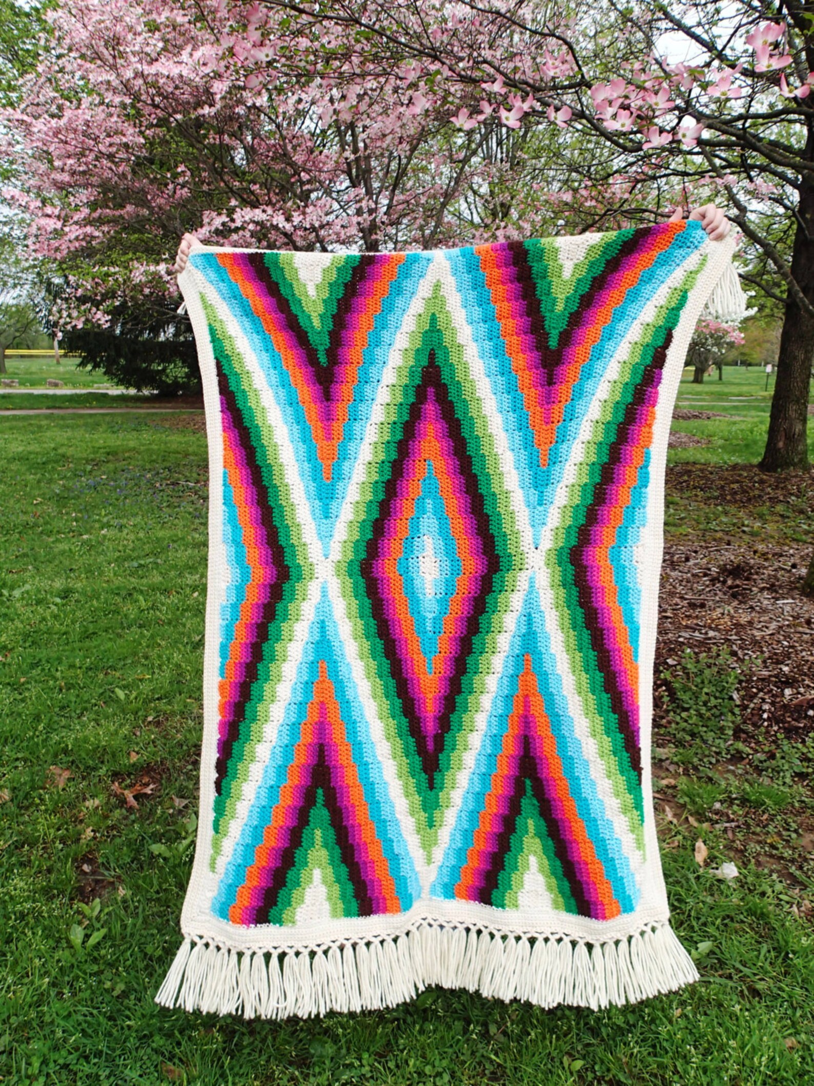 Modern Bohemian Children's Blanket Crochet Pattern PDF Etsy