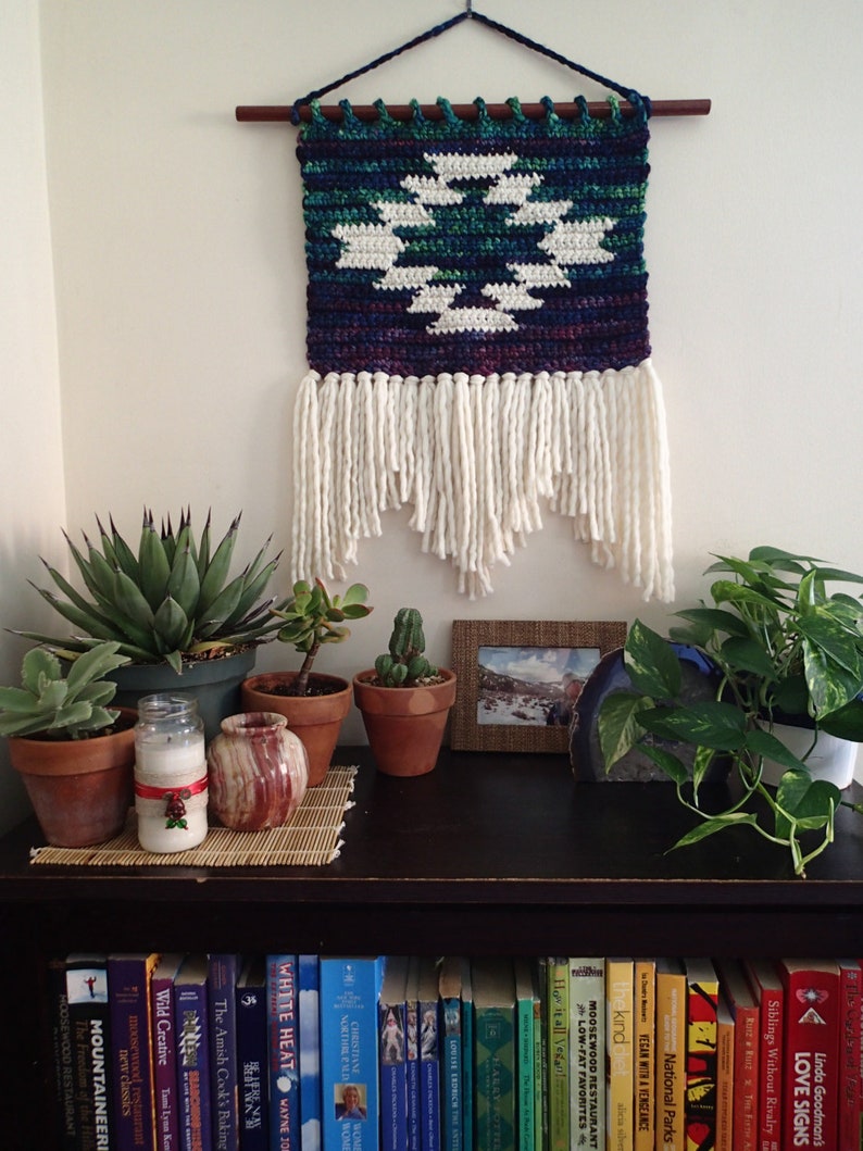 Small Mountain and Mesa Wall Hanging Crochet Pattern Size Small, PDF Instant Download, Non-Profit Shop, Wall Art, Mat image 1