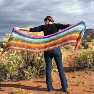 Laid Back Scrap Wrap Crochet Pattern, PDF Instant Download, Non-Profit Shop, Beginner Photo Tutorial, Scarf, Prayer Shawl, Yoga Wrap