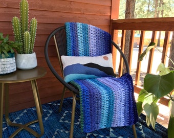 Southwest Skies Throw Crochet Pattern, Beginner Crochet Blanket Pattern, Super Bulky Afghan, Nonprofit Shop