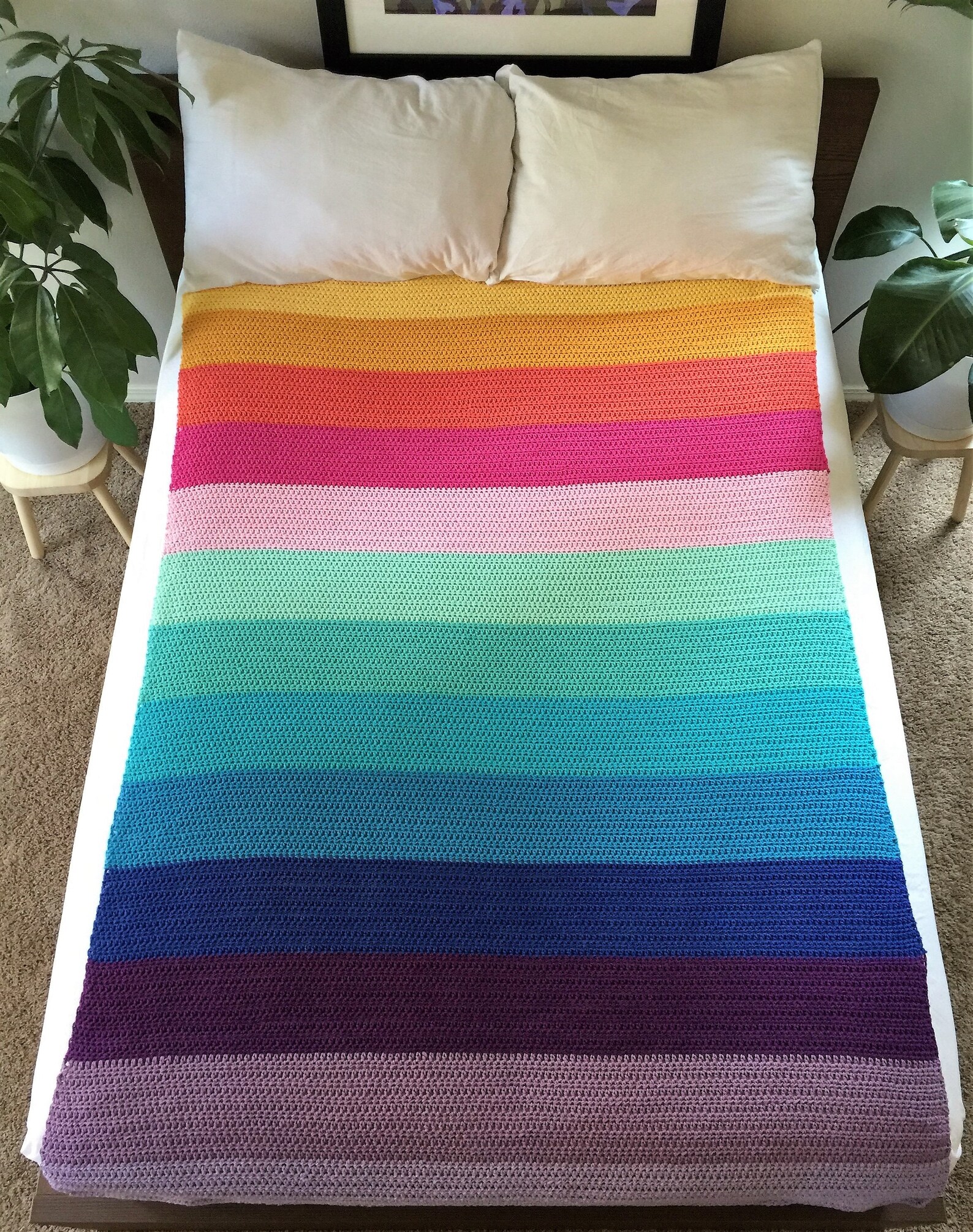 Peaceful Easy Blanket Crochet Pattern and Tutorial PDF Etsy