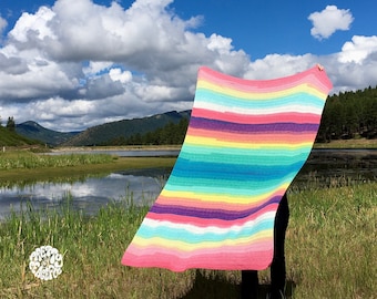 Four Mandala Fun blanket crochet pattern, easy beginner throw for Mandala yarn, nonprofit shop