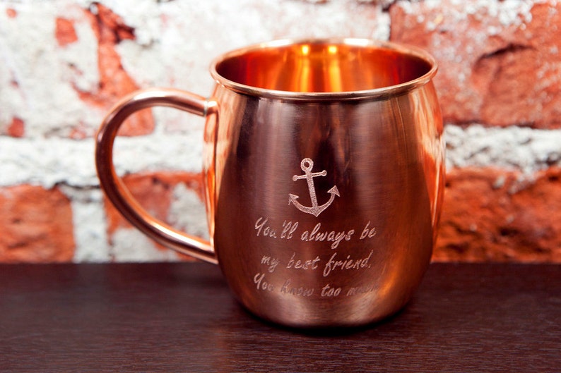 1 Barrel Shape Copper Moscow Mule mug engraved with your text Etsy