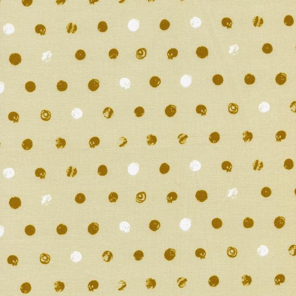 SALE SpellBound - Skull Dot in Metallic Ivory - Sarah Watts - Cotton and Steel (5011-3)