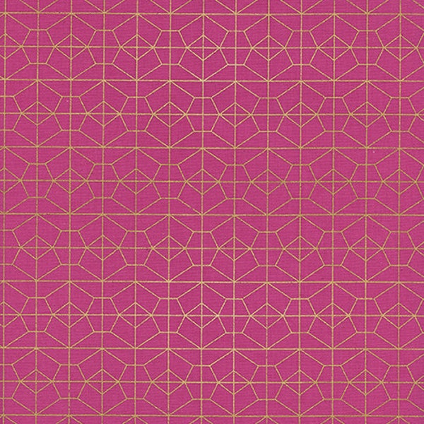 Akoma - Geo Grid Fuchsia Metallic - Rashida Coleman-Hale - Cotton and Steel (1976-01)