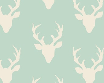 Hello Bear - Buck Forest Mint - Bonnie Christine - Art Gallery Fabric (HBR-4434-1)