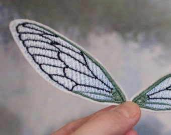 Maskinbroderidesign för trollsländavinge, små insektsvingar (digital nedladdning)