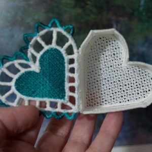 Valentine&#39;s Day, 3D FSL, Free Standing Lace, FSL box, Digital Download, DIY, Machine Embroidery file