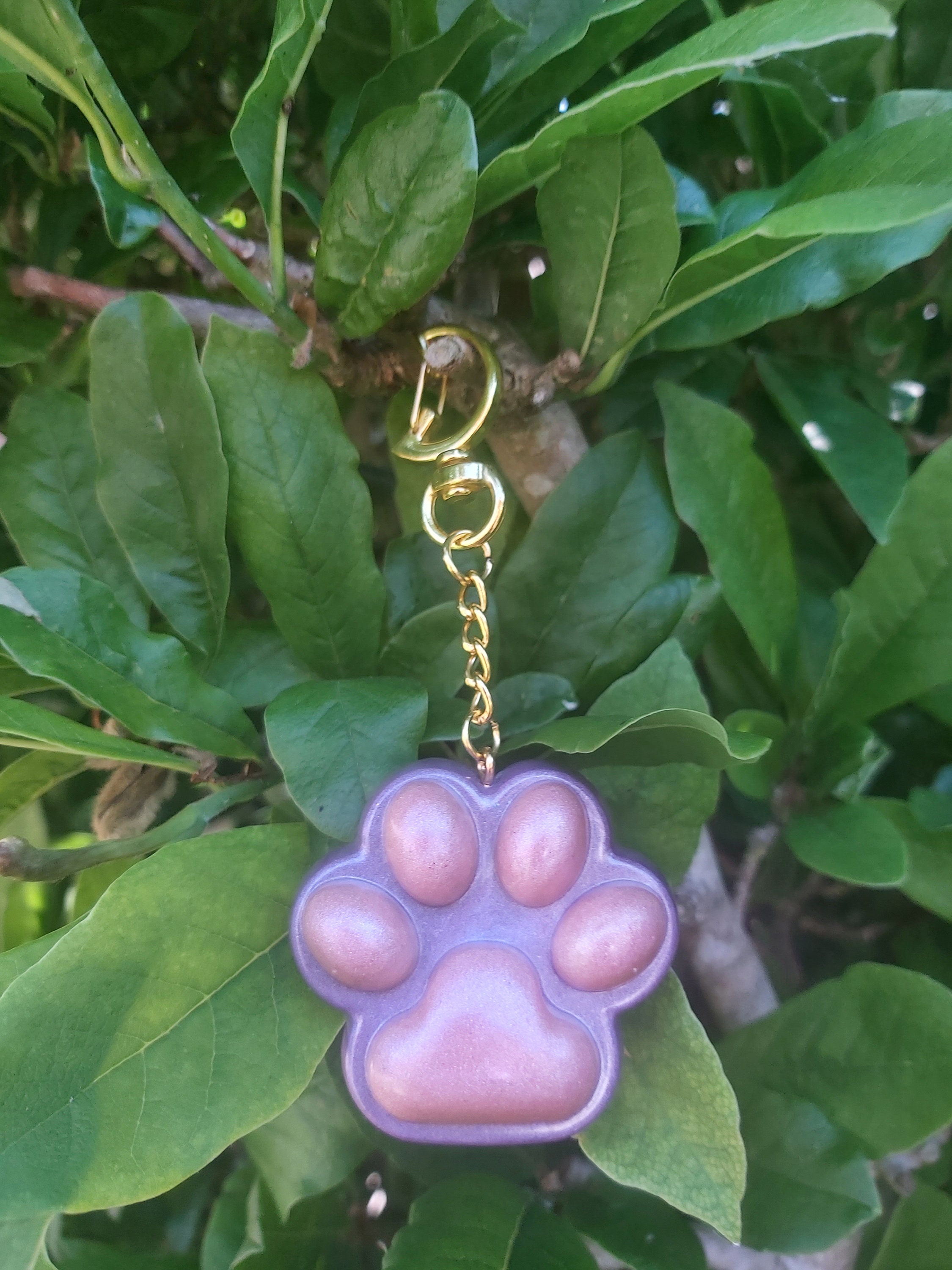 Paw print keyring Toe Beans keychain cute kawaii epoxy Etsy