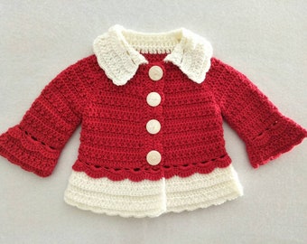 Stunning Deep Red Christmas Sweater Set with Matching Flower Hat