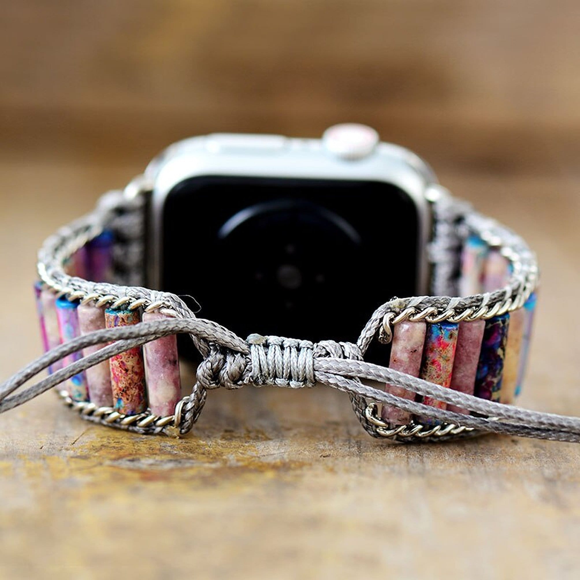 Apple Watch Band, Purple Clay Beads Bangle Design, Fits All Versions of  Apple Watch, Elastic, Clay Beads and Cloth 