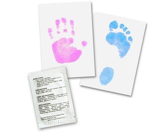 Coloured Dactek Footprint and Handprint Set, coloured footprints and handprints of newborns, babies, children, adolescents and adults