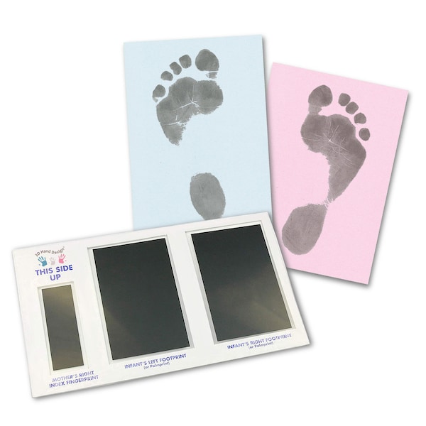 Baby Fußabdruck Set für Fußabdrücke auf jedem Papier, schwarz, 0 - 3 Monate, Magic Footprint Standard