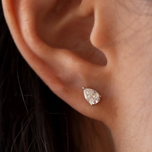 Pear Diamond Studs Earrings/ IGI Certified Lab Diamond Earrings  1 ct or 2 carat total weight