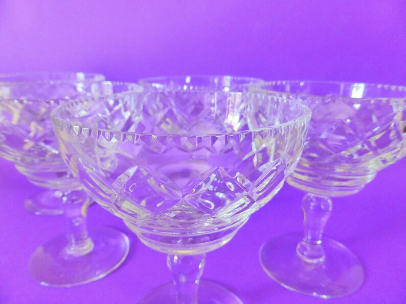 Vintage b & Corbett Crystal Dessert Cups Set of 5 Footed Etsy