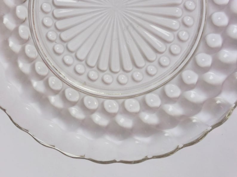 Art Deco 1930s Decor Hobnail Bubble Serving Plate 1937 Anchor Hocking Glass Plate Vintage Wedding Depression Glass Dinner Plate