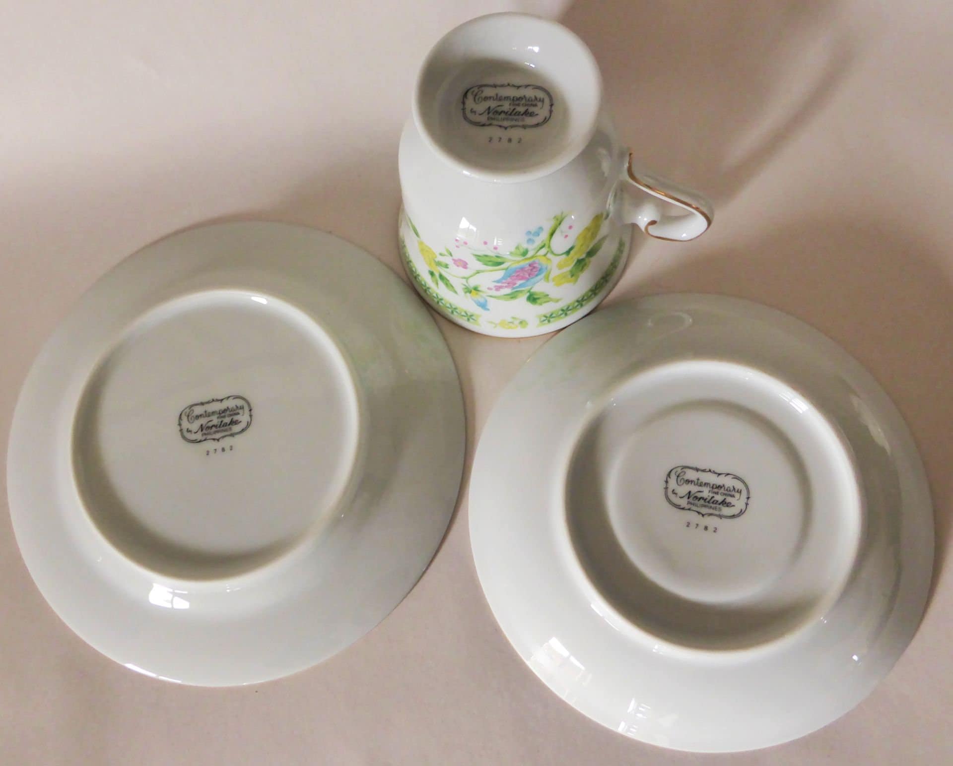 Noritake Contemporary Green Tea Trio Vintage Etsy