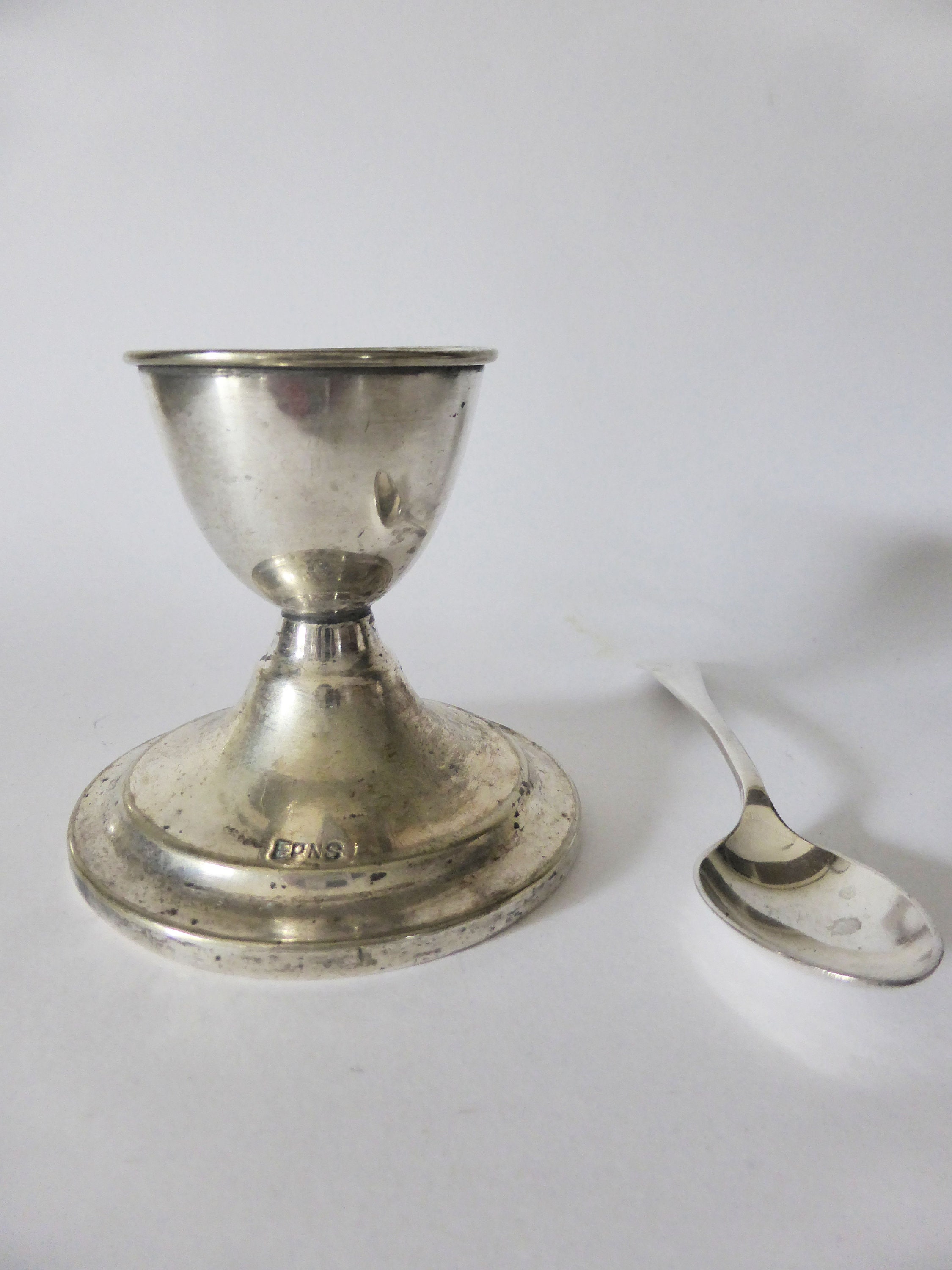 Antique EPNS Egg Cup & Spoon Silver Plated Egg Cup Rustic Etsy