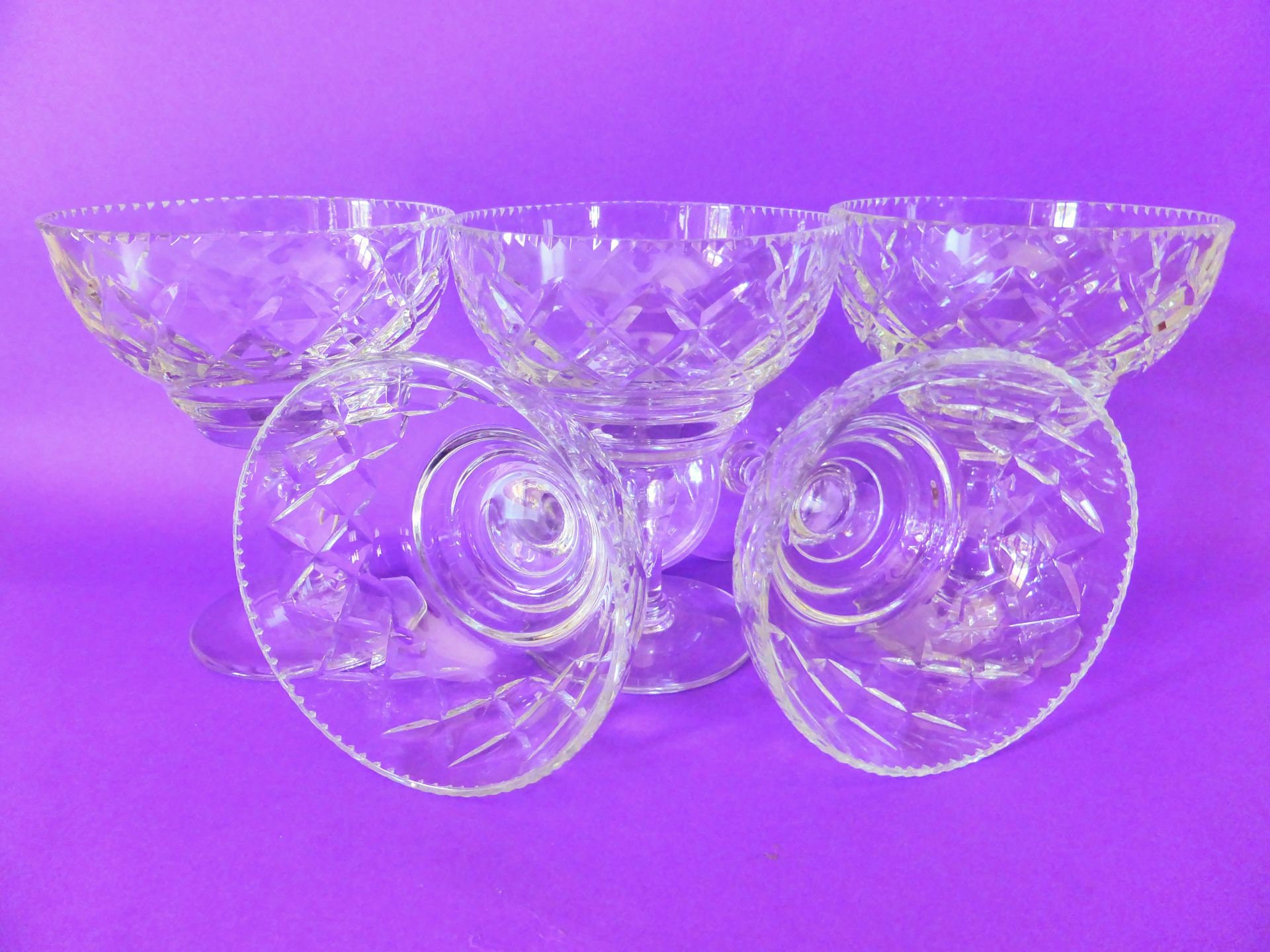 Vintage b & Corbett Crystal Dessert Cups Set of 5 Footed Etsy