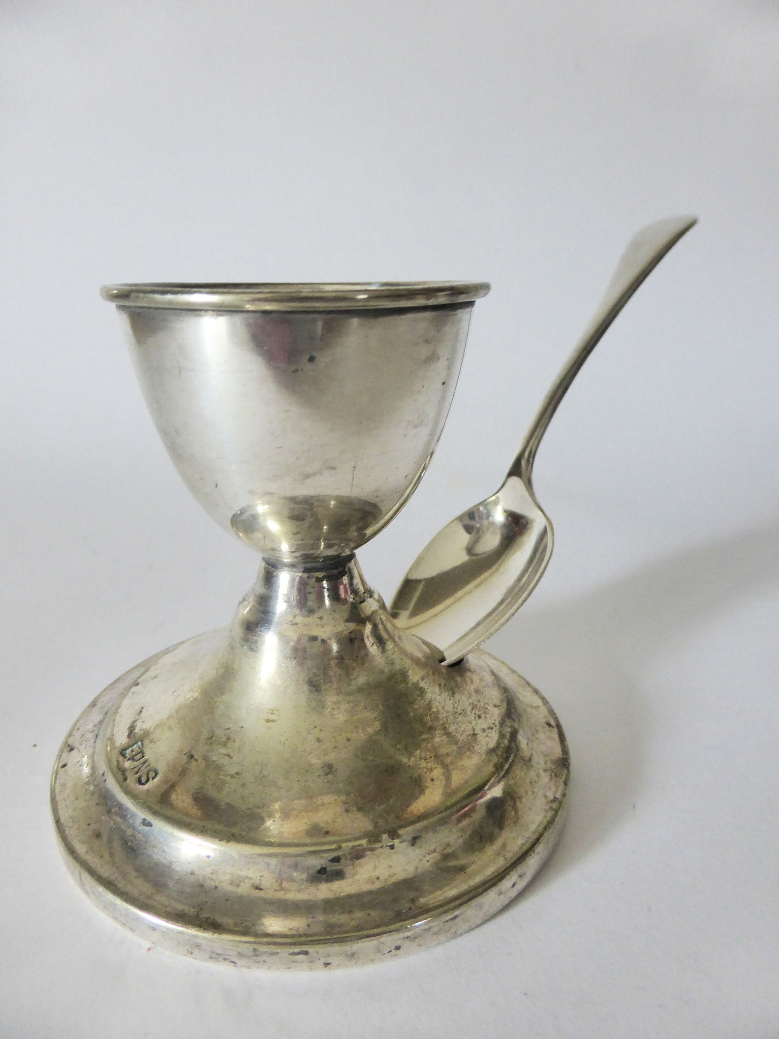 Antique EPNS Egg Cup & Spoon Silver Plated Egg Cup Rustic Etsy