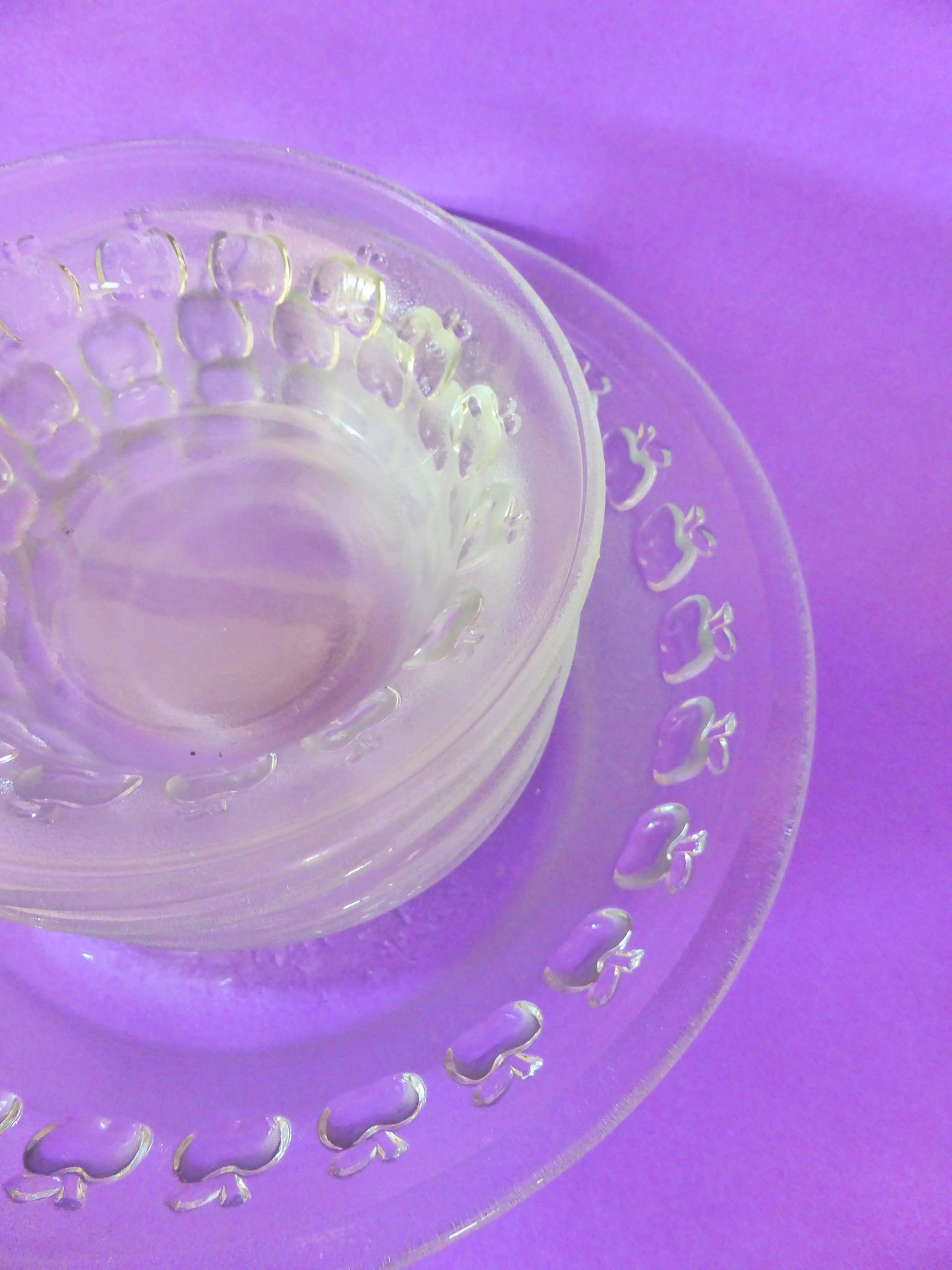 Cute Apple Glass Serving Bowls Set of 6 Mid Century Dessert Etsy