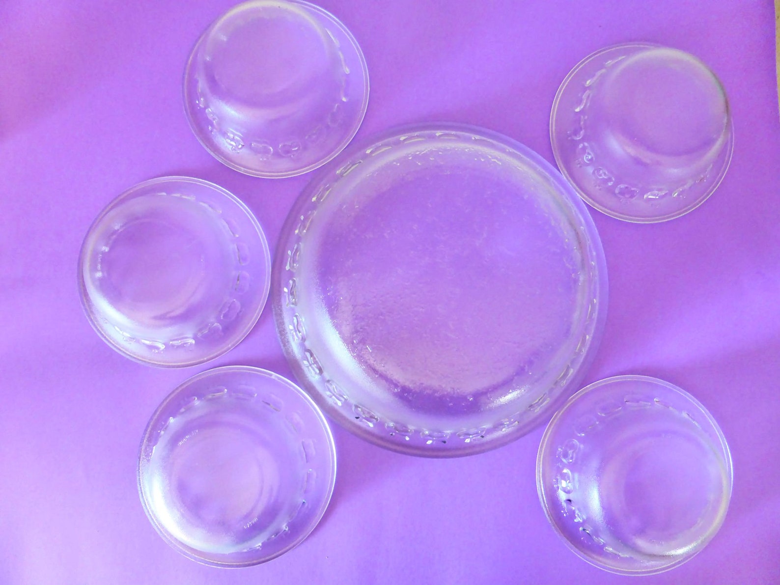 Cute Apple Glass Serving Bowls Set of 6 Mid Century Dessert Etsy