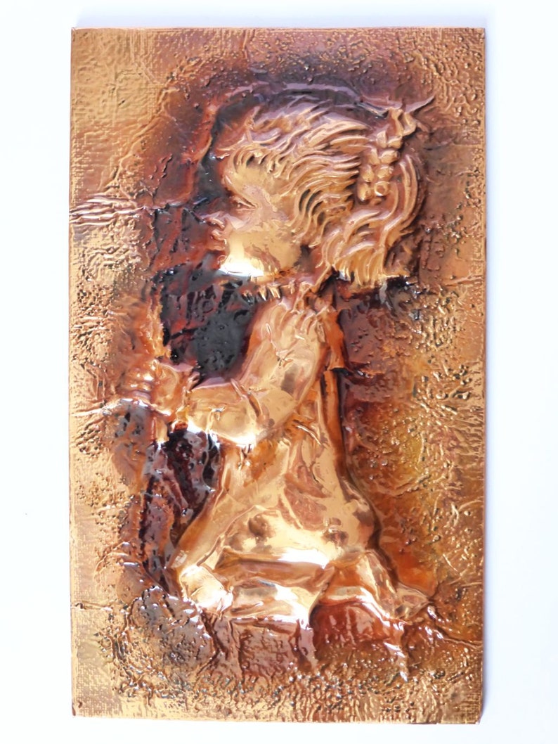 Copper Relief Wall Hanging Vintage Decorative Copper Plaque Etsy