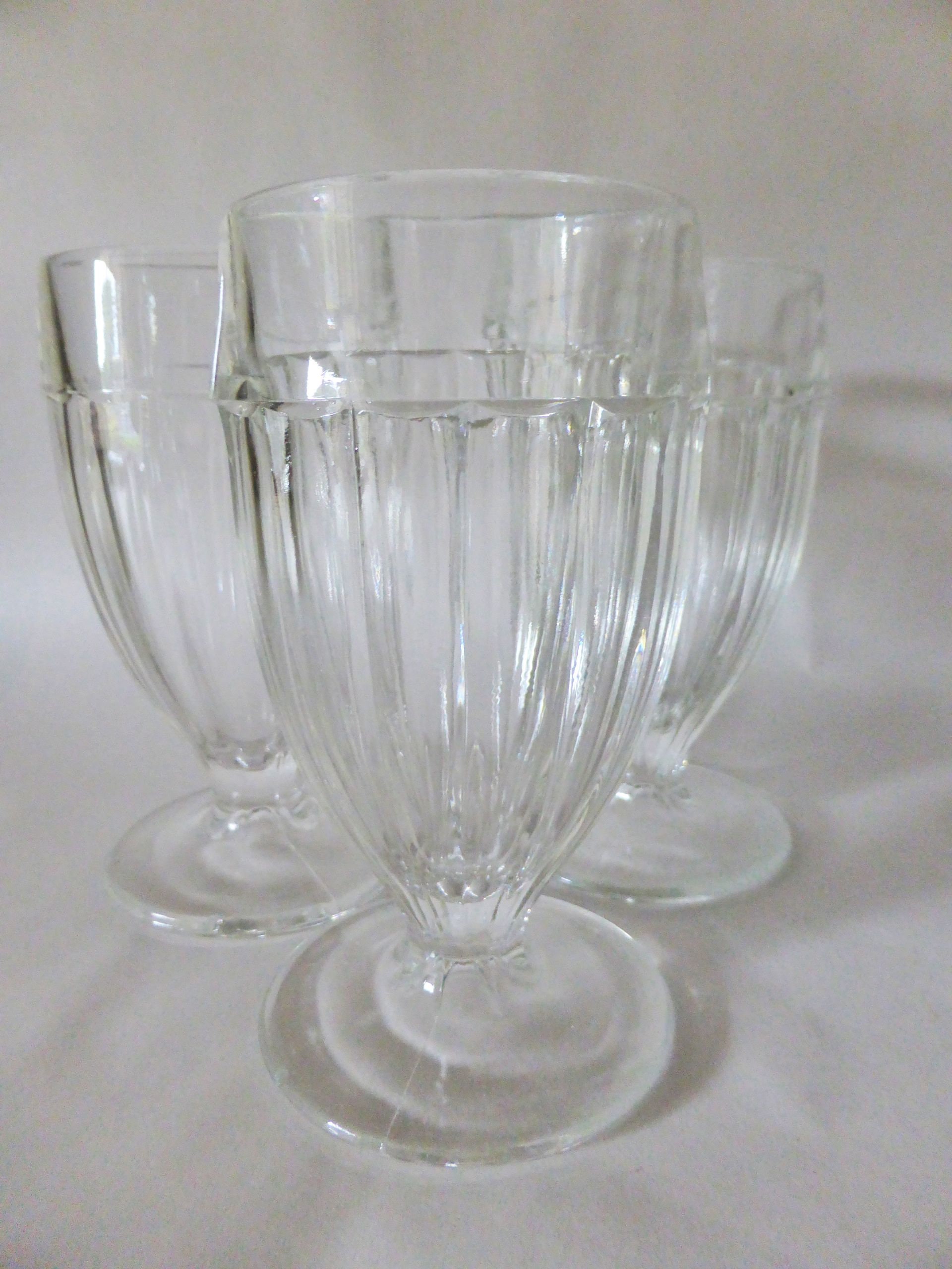Depression Glass Milkshake Glasses / Sundae Glasses Set of 3 Etsy