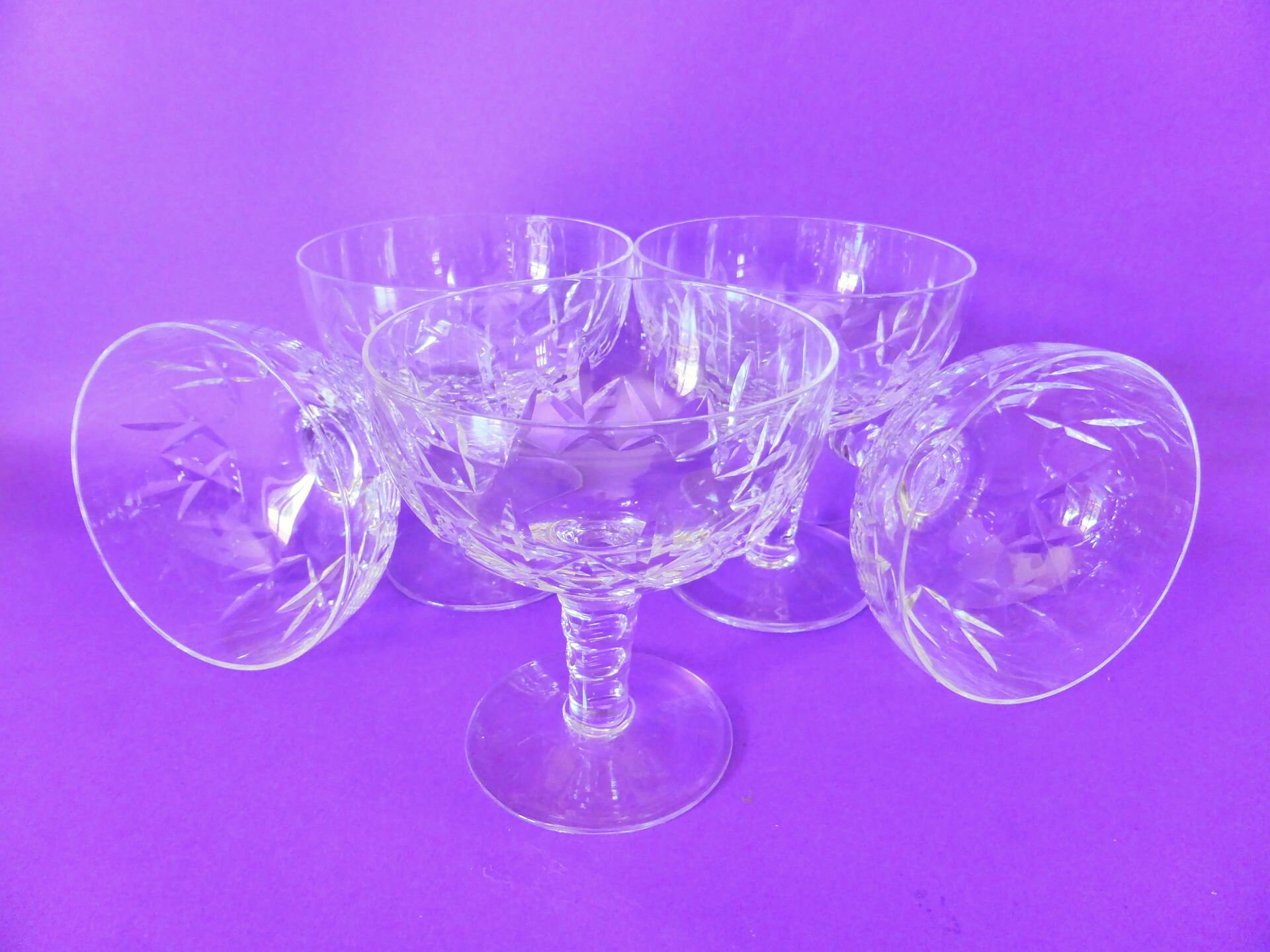 Vintage Crystal Dessert Cups Set of 5 Footed Ice Cream / Etsy