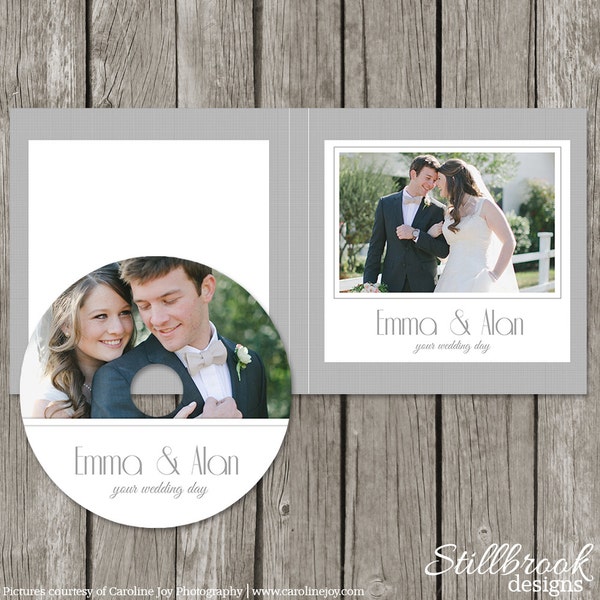 CD Label Template - Wedding DVD Case - CD Sleeve Cover - CL04