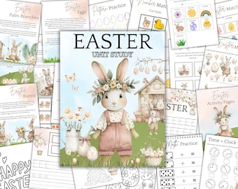 ESTUDIO DE LA UNIDAD DE PASCUA - Imprimibles de Pascua para niños - Actividades de Pascua imprimibles - Juegos de Pascua - Colorear Pascua - Preescolar de Pascua - Jardín de infantes