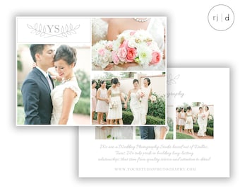 Tarjeta de marketing para fotógrafos - Diseño de plantilla de marketing - Tarjeta de promoción para bloggers - Folleto de marketing Descarga instantánea PSD Photoshop