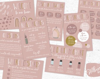 Kit de bienvenida Young Living, Paquete de bienvenida de aceites esenciales para miembros nuevos, tarjetas de bienvenida Plantillas comerciales de Young Living