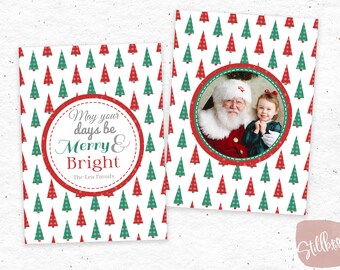 Christmas Ornament Christmas Card - Family Christmas Card - Grandparents Christmas Card - Merry and Bright Christmas Photo Card Template