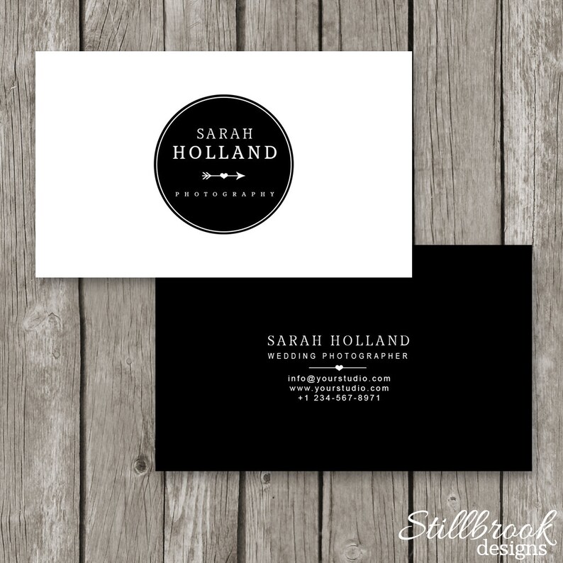 Photoshop Business Card Template Black & White Logo Business Card for