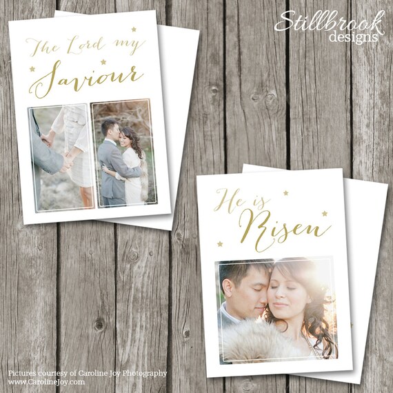 Easter Christian Card Set - Christian Easter Card Templates for Photographers - Easter Photo Card - ECS01
